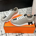HERMES BOUNCING SNEAKER IN KHAKI BEIGE CALFSKIN