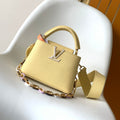 LOUIS VUITTON LV 25S CAPUCINES BAG 21 IN YELLOW CALFSKIN GOLD HARDWARE