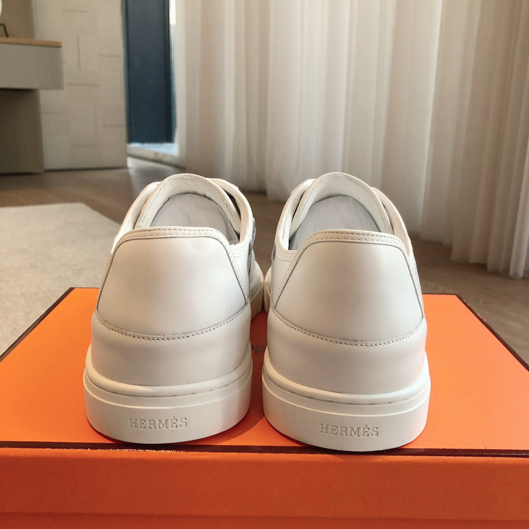 HERMES GET SNEAKER WHITE CALFSKIN