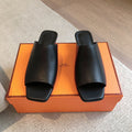 HERMES ICONIQUE 25 SANDAL BLACK CALFSKIN