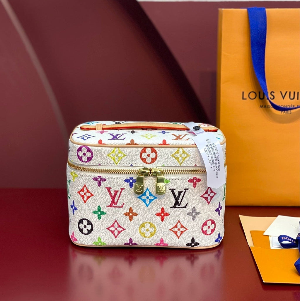 LOUIS VUITTON NICE BB 20 IN MULTICOLOR MONOGRAM CANVAS GOLD ZIPPER