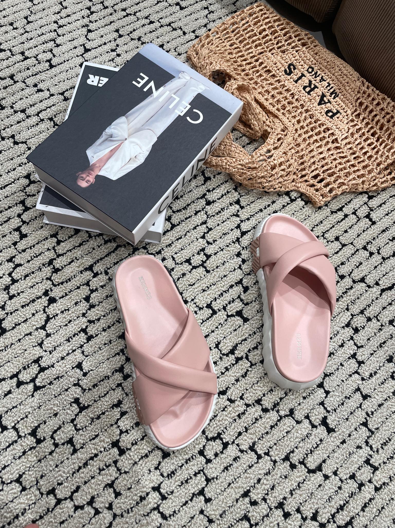 HERMES INFRA SANDAL LIGHT PINK CALFSKIN