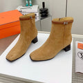 HERMES WOMEN'S NEO ANKLE BOOT IN PEANUT BROWN SUEDE