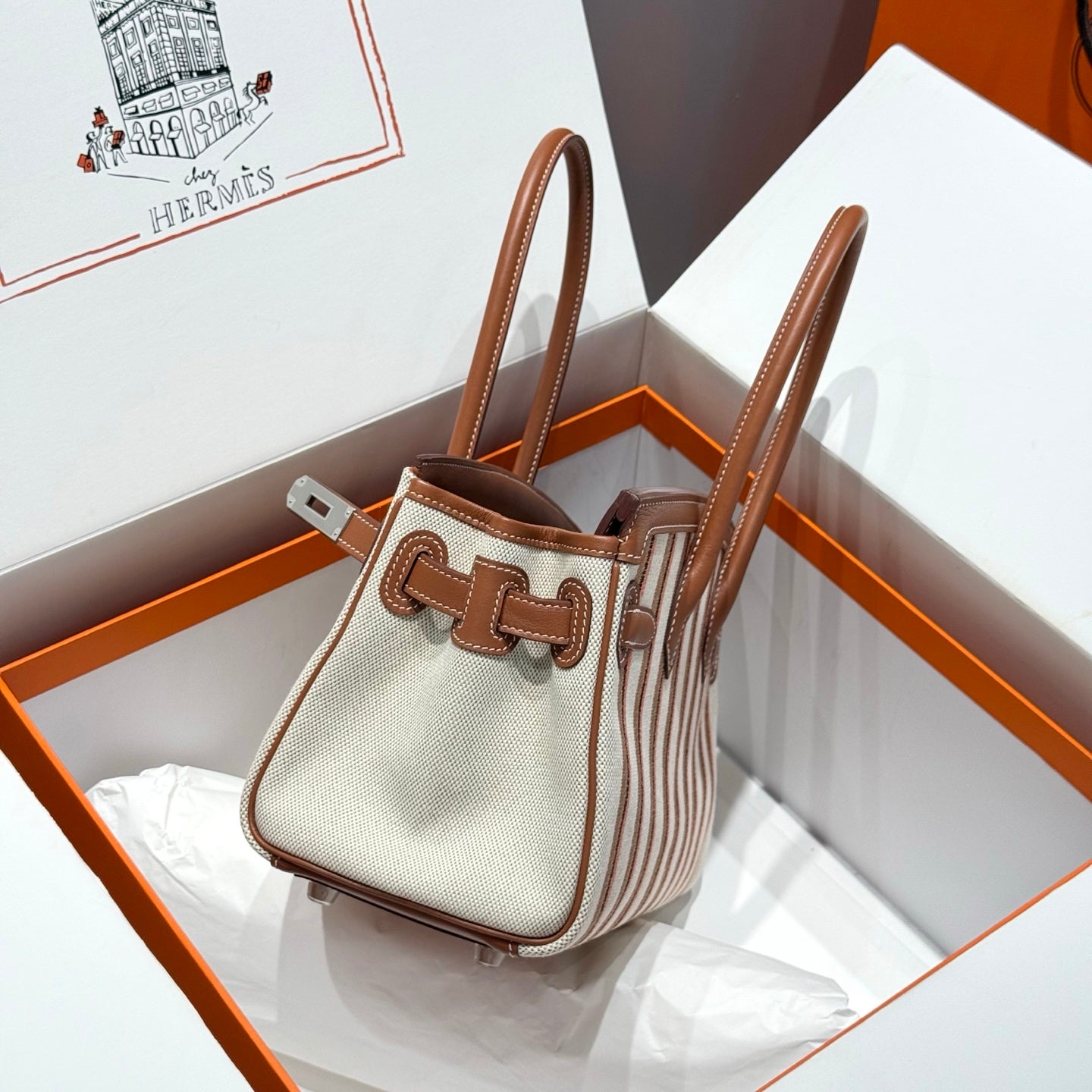 HERMES BIRKIN SHOULDER 29 IN GOLD CALFSKIN ÉCRU/BEIGE/FAUVE/ROSE POP/NOIR EMBROIDERY CANVAS