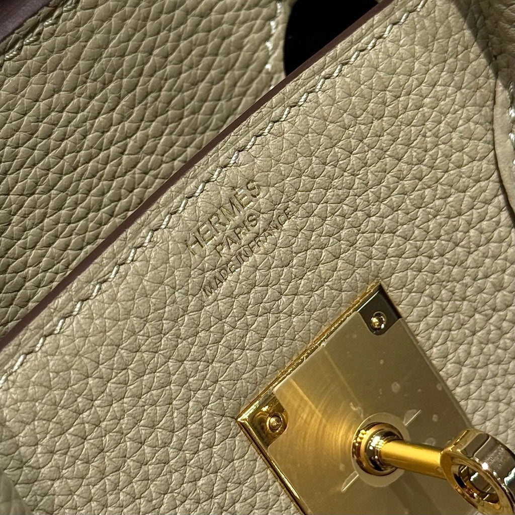 HERMES 25S  BIRKIN 30 IN CROMWELL GRAY CALFSKIN GOLD HARDWARE