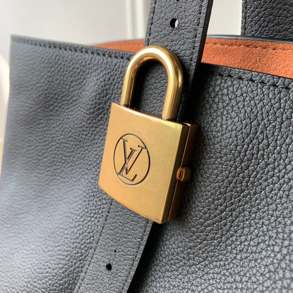 LOUIS VUITTON LOW KEY CABAS MM BAG 47 IN BLACK GRAINED CALFSKIN