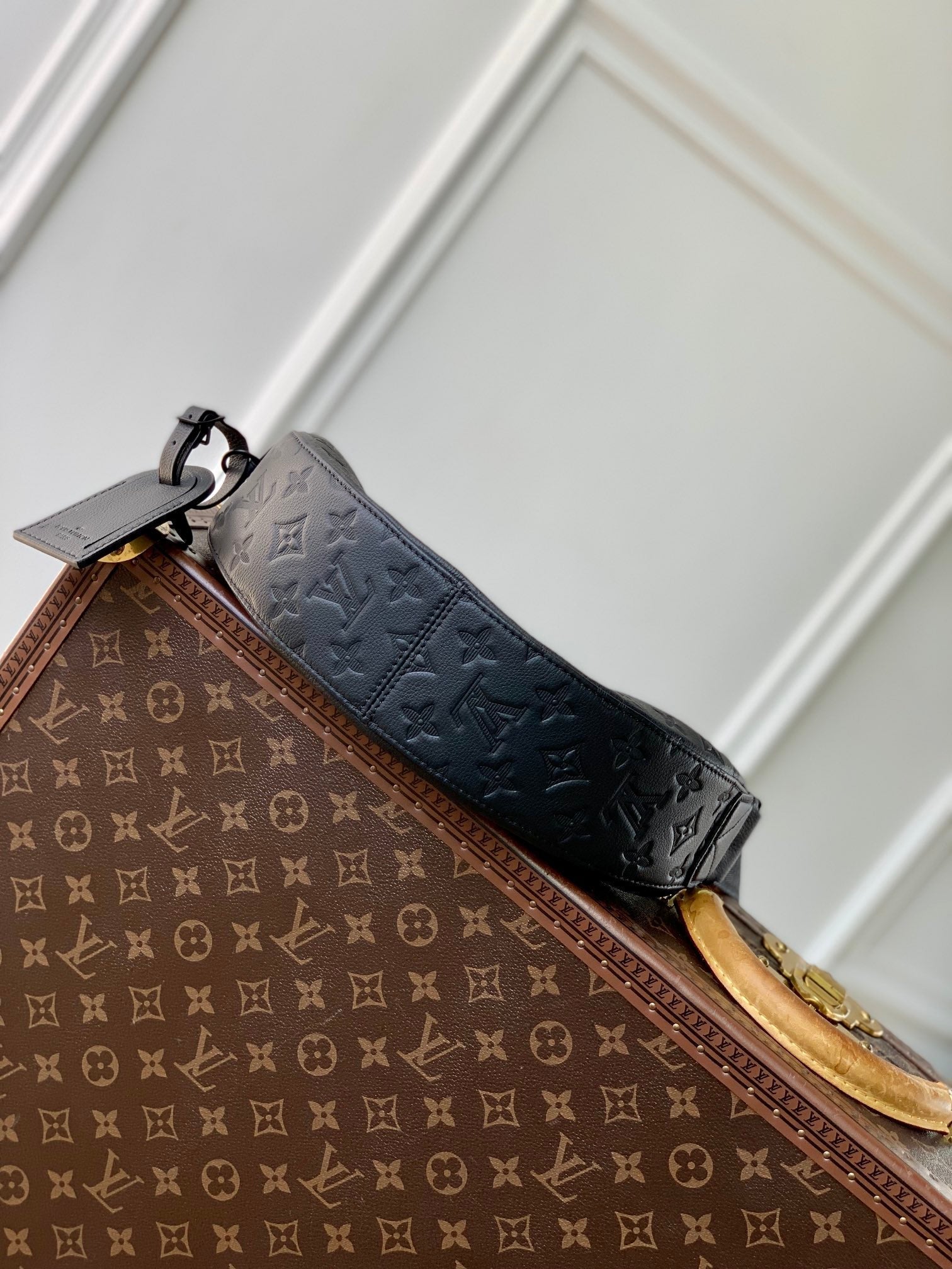 LOUIS VUITTON HAMAC BAG 28 IN BLACK MONOGRAM SHADOW