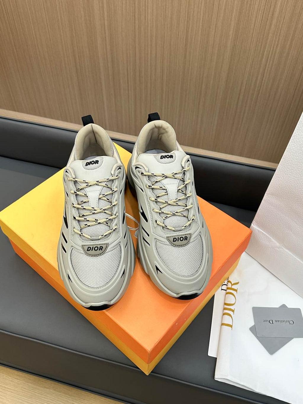 DIOR B44 BLADE SNEAKER PASTEL GRAY TECHNICAL MESH AND TECHNICAL FABRIC