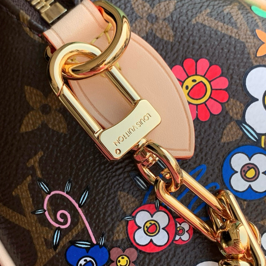 LOUIS VUITTON SPEEDY BANDOULIÈRE 20 BAG IN MULTICOLOR FLORAL CANVAS