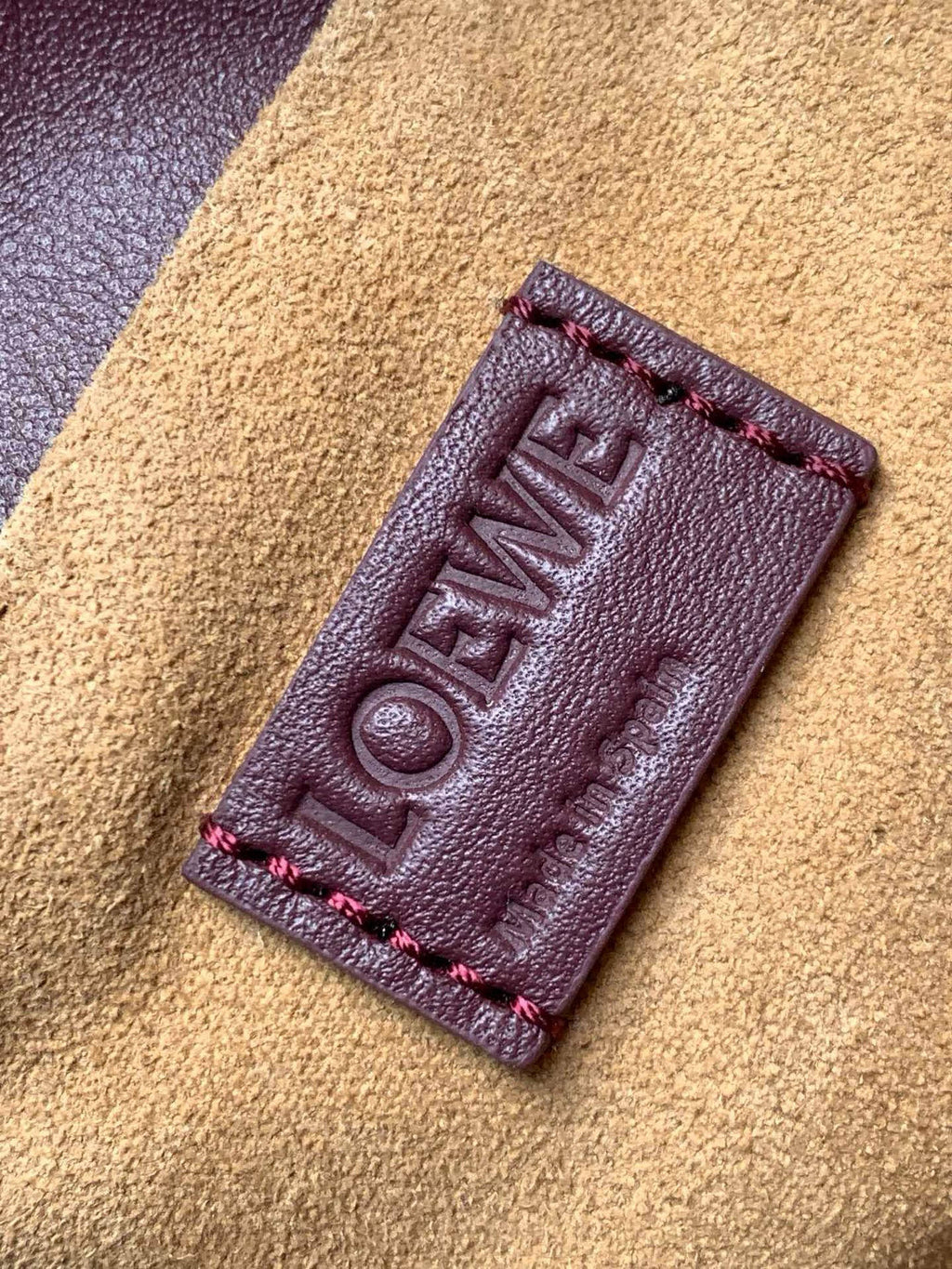 LOEWE 25S MEDIUM FLAMENCO CLUTCH BAG 23 IN DARK ROSEWOOD CALFSKIN