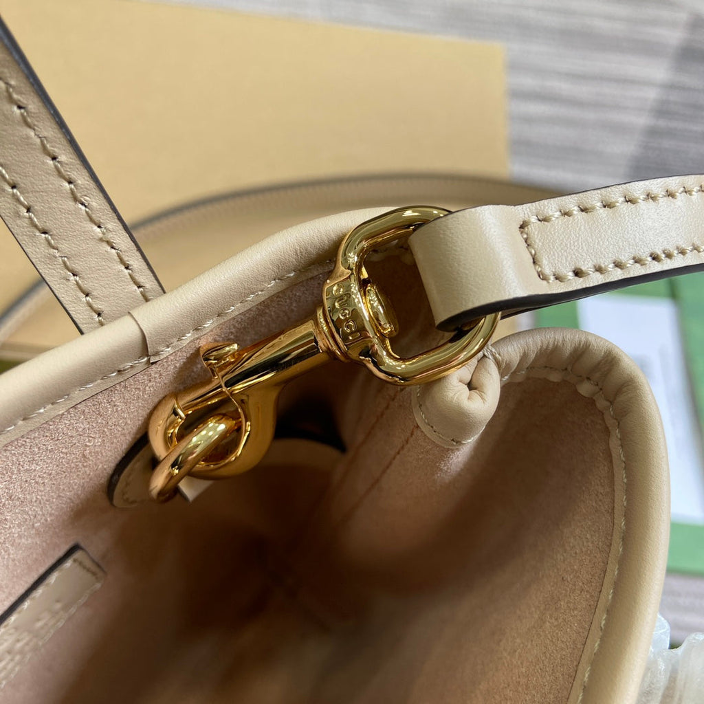 GUCCI 20 SUPER MINI BAG WITH STRAP IN BEIGE CALFSKIN