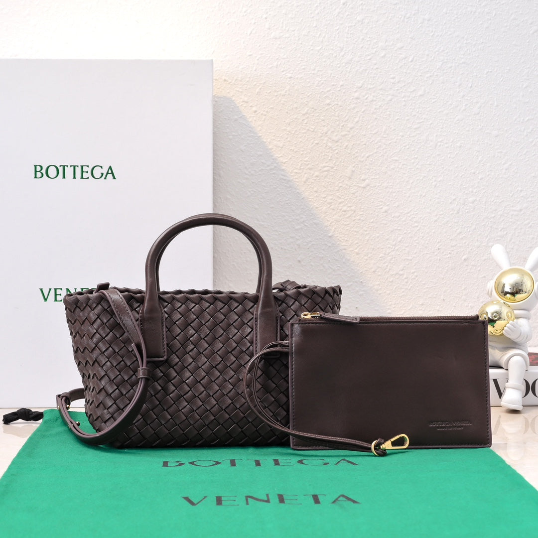 BOTTEGA VENETA Mini Cabat 20cm Chocolate Lambskin Ghw