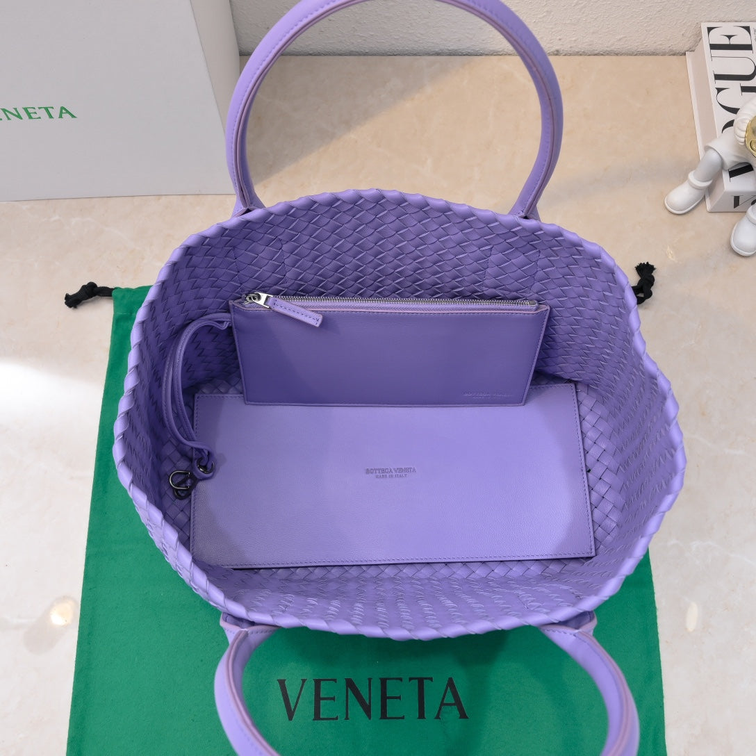 BOTTEGA VENETA Large Cabat 45cm Purple Lambskin Ghw