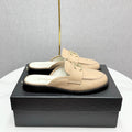 CHANEL FLAT MULE 25S IN LIGHT BEIGE CALFSKIN STYLE 9