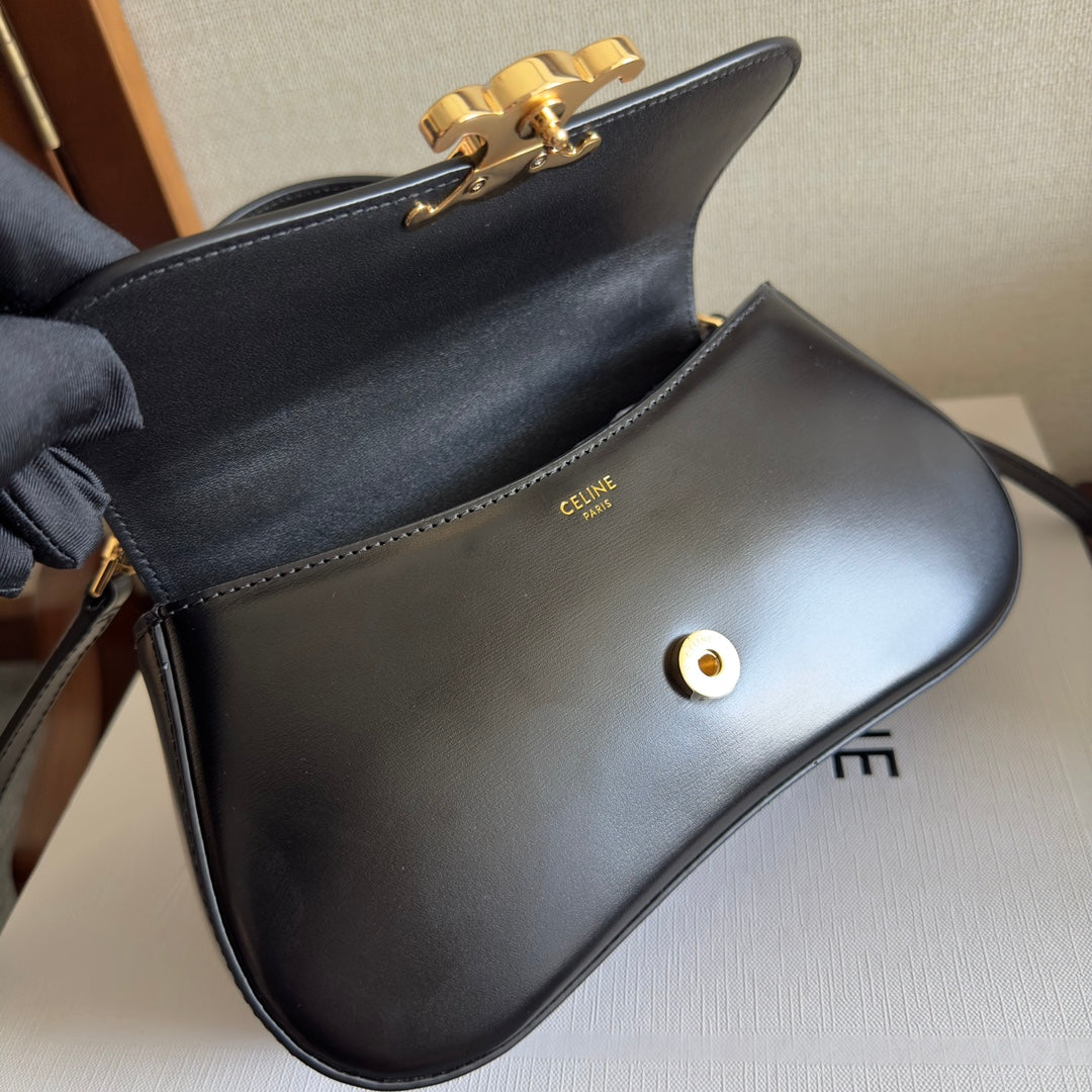 CELINE TEEN LOLA 20 IN BLACK CALFSKIN GOLD HARDWARE
