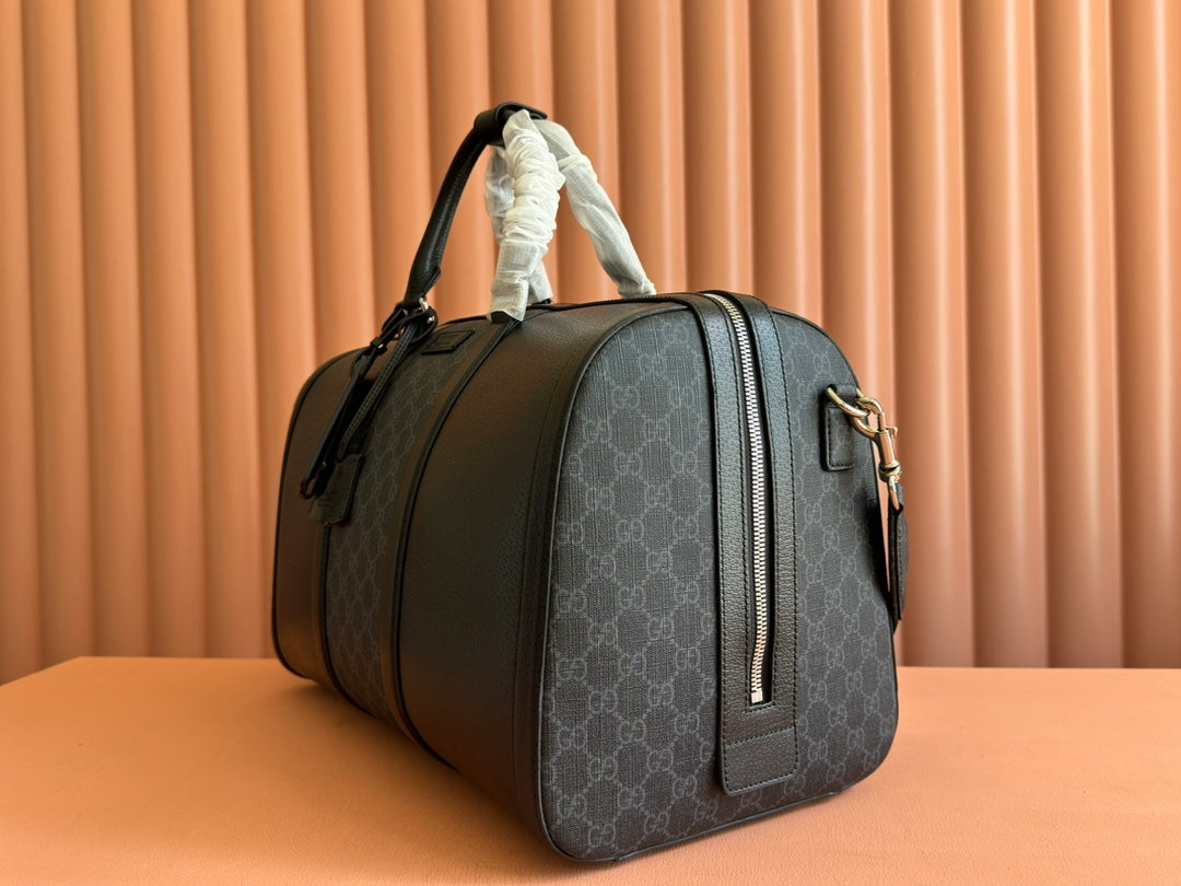 GUCCI JUMBO MEDIUM DUFFLE 44 IN EXTRA DARK GREEN  CALFSKIN