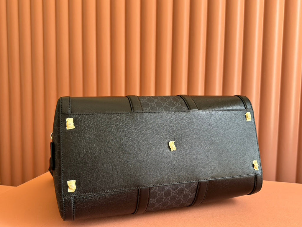GUCCI JUMBO MEDIUM DUFFLE 44 IN EXTRA DARK GREEN  CALFSKIN