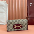 GUCCI HORSEBIT 1955 WALLET ON CHAIN 19 IN BEIGE DARK BROWN NEW  AND ROSSO ANCORA RED CALFSKIN