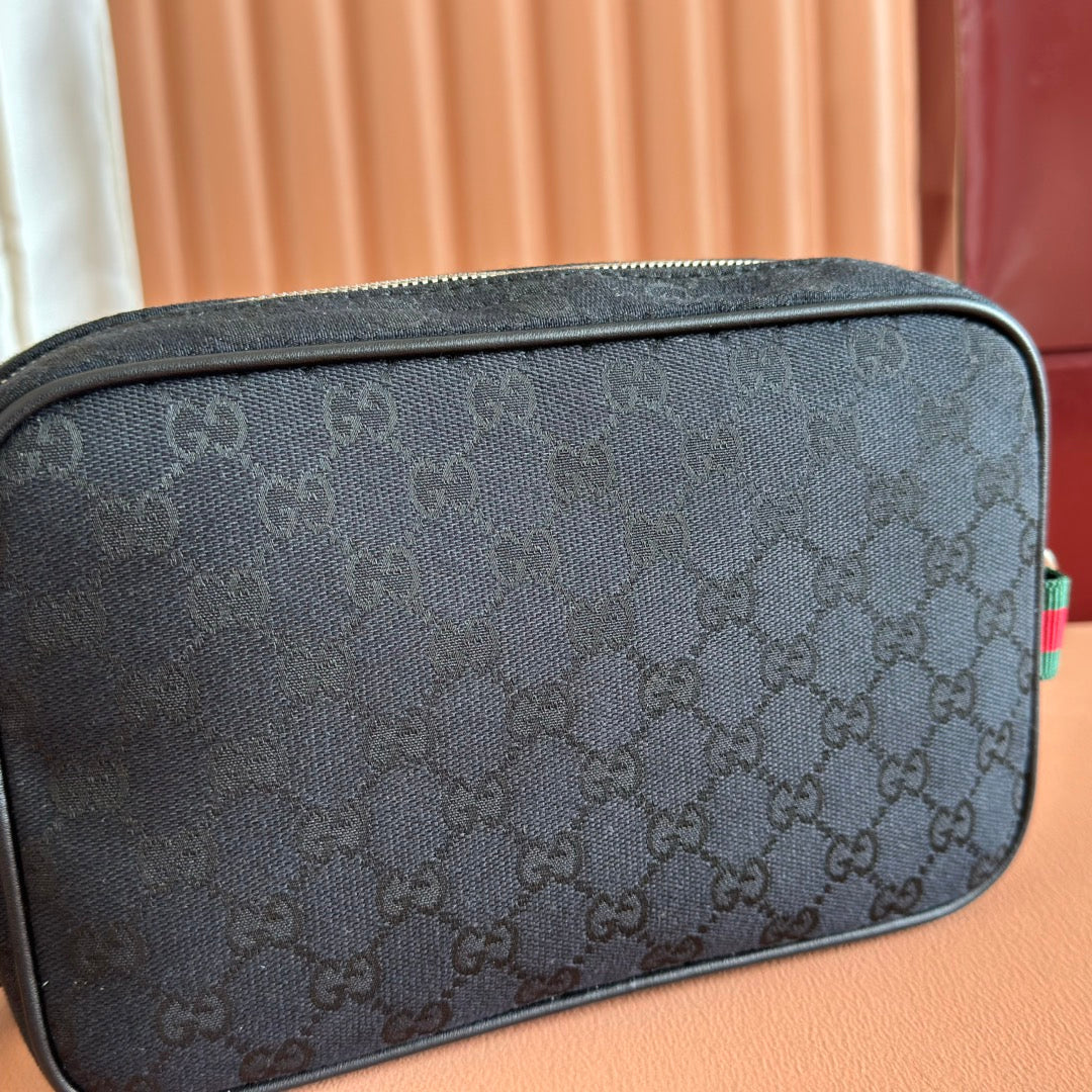 GUCCI SMALL CROSSBODY BAG 23.5 IN BLACK  CANVAS