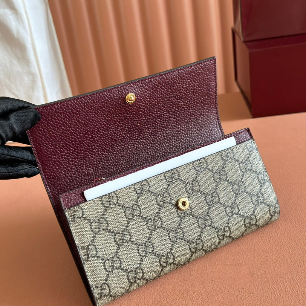 GUCCI MARMONT BAG 19 EBONY AND DARK RED CALFSKIN ON CHAIN