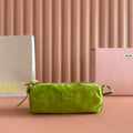 SUEDE BAG 22 BRIGHT LIME GREEN GOLD HARDWARE