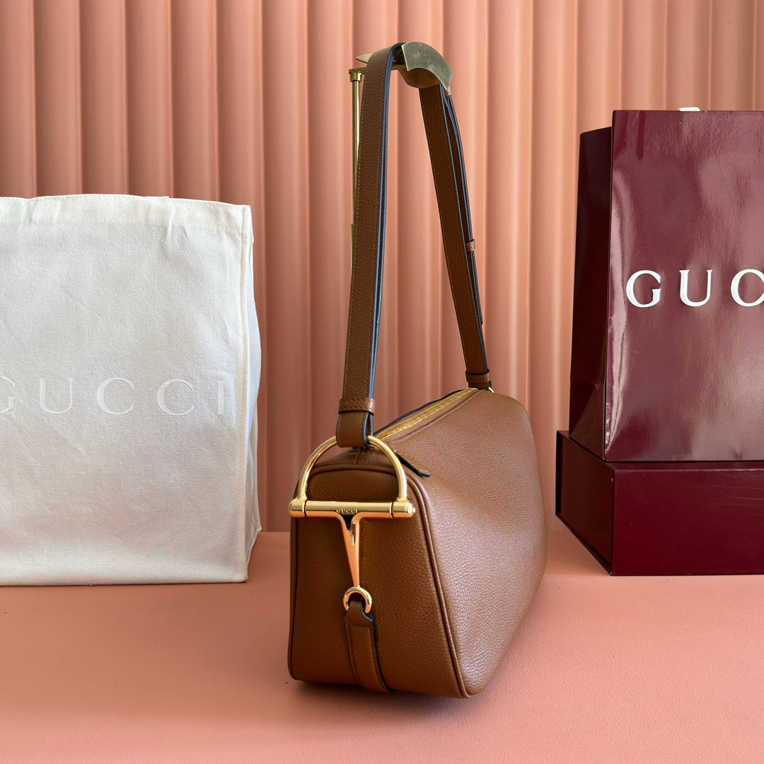 GUCCI 26S SHOULDER BAG 31 IN BROWN CALFSKIN