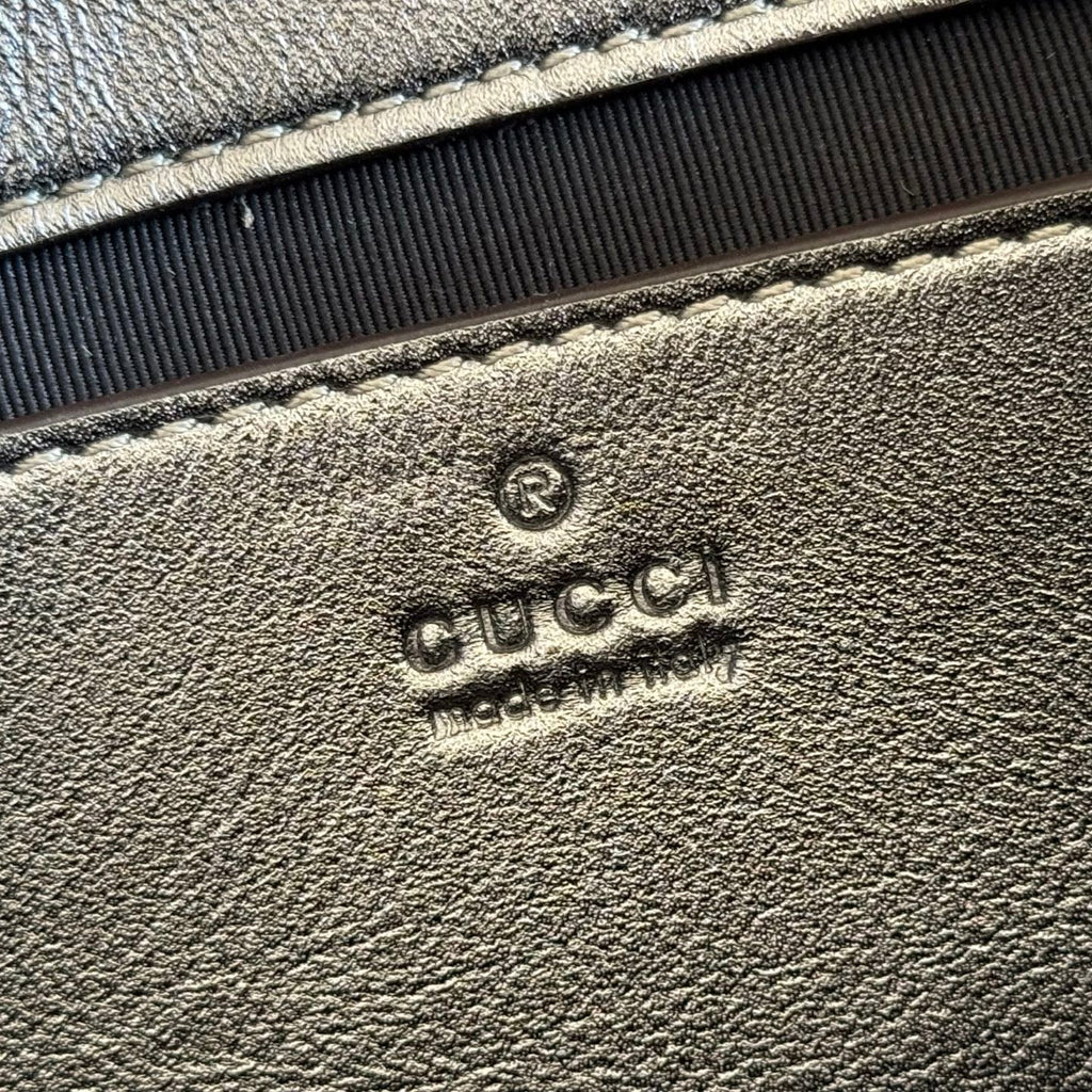 GUCCI 26S  MARMONT BAG 22 IN WARM GRAY BROWN LAMBSKIN