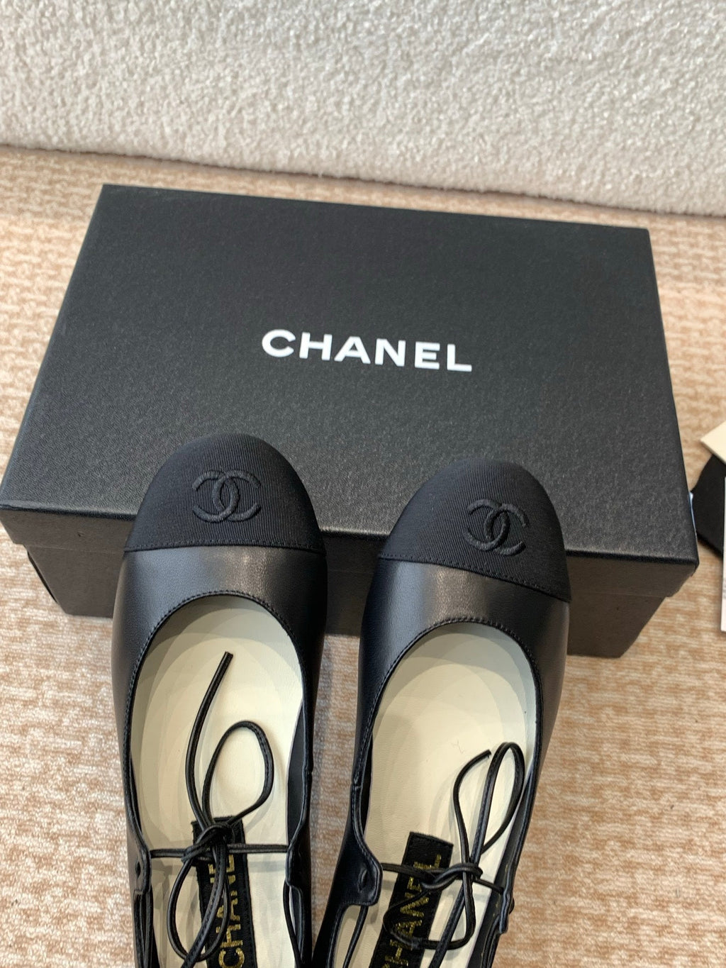 CHANEL MARY JANE BALLERINA IN BLACK LAMBSKIN