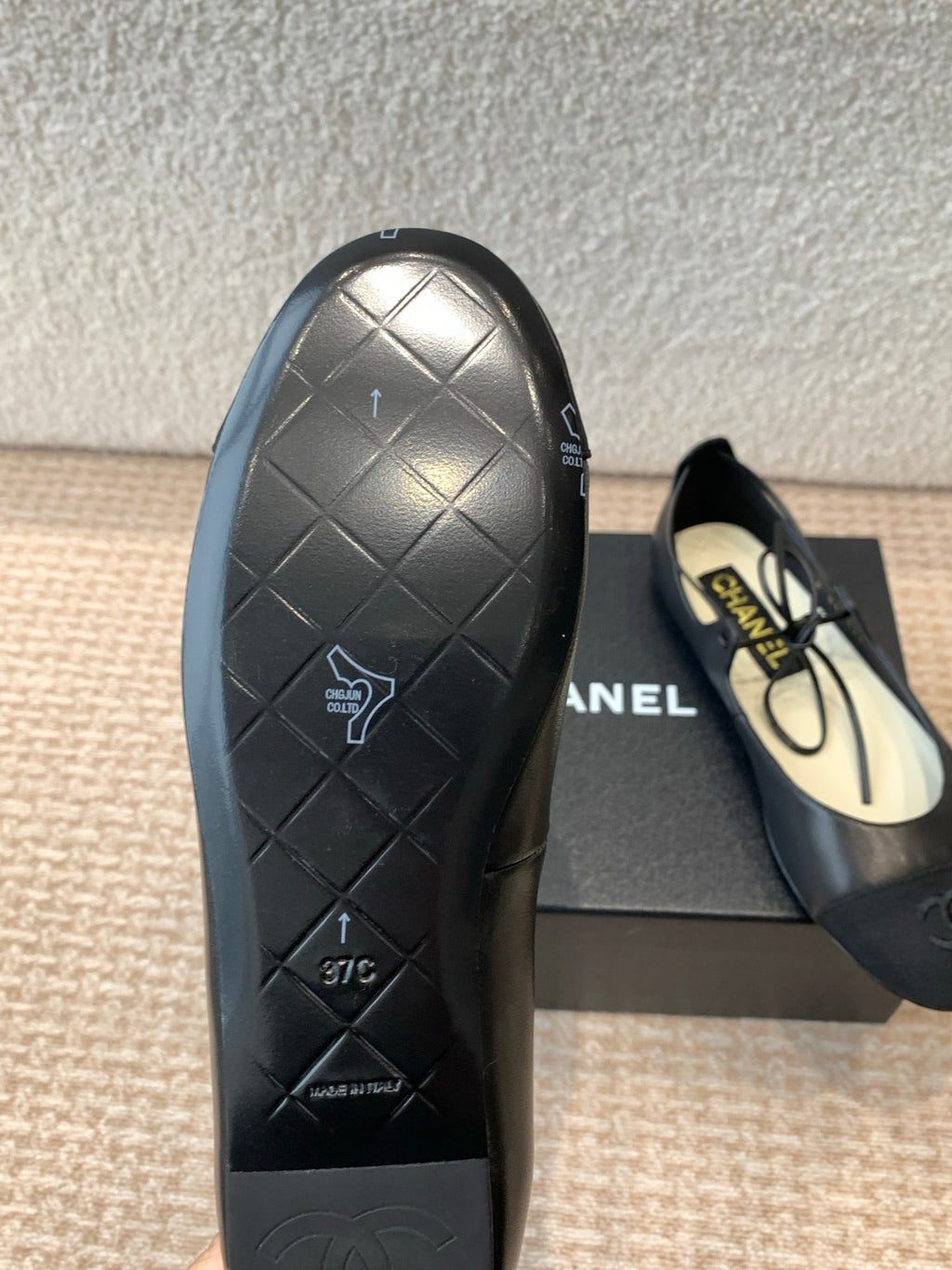 CHANEL MARY JANE BALLERINA IN BLACK LAMBSKIN