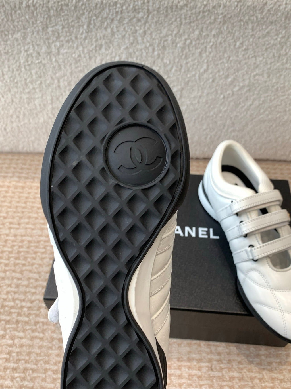CHANEL MARY JANE SNEAKERS IN WHITE LAMBSKIN