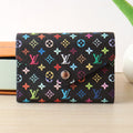 LOUIS VUITTON ROSALIE ZIPPY 12 IN BLACK MIX COLORFUL CALFSKIN