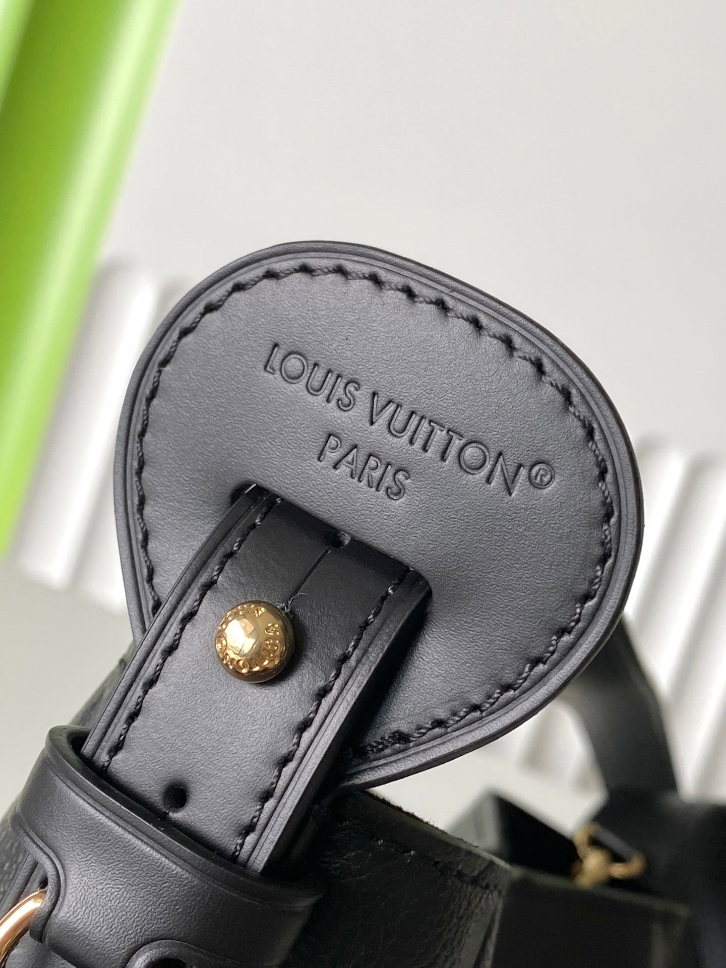 LOUIS VUITTON ALL IN BB 18 IN BLACK EMBOSSED COWHIDE GOLD LOCK