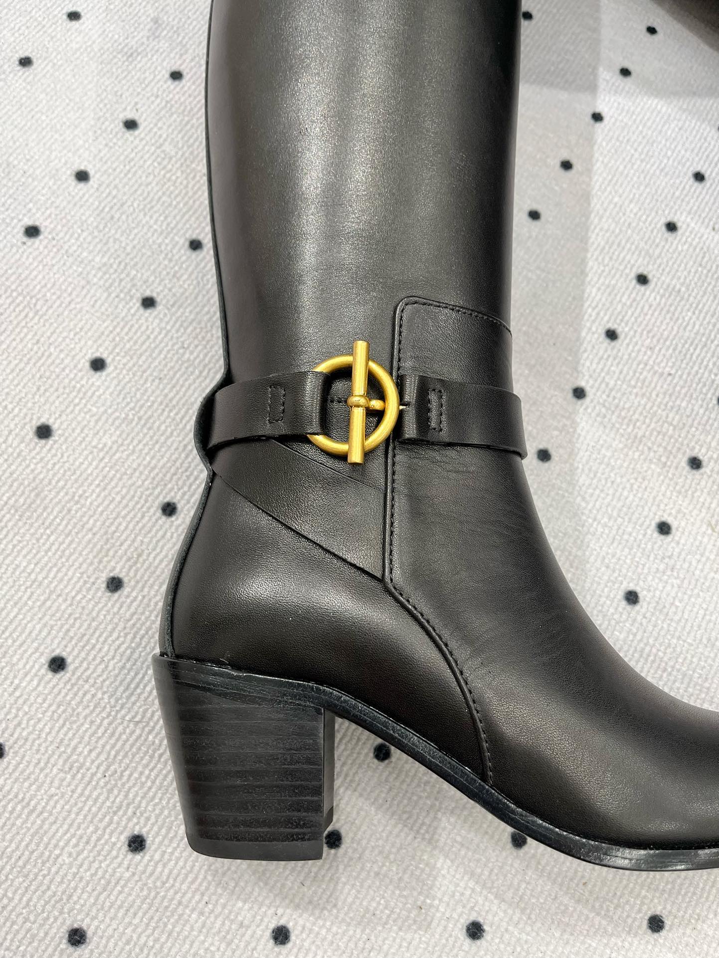 HERMES JUSTINE BOOT 6 CM IN BLACK CALFSKIN