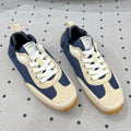 HERMES TRAIL SNEAKER IN IVORY TAN MIX SPACE BLUE SUEDE