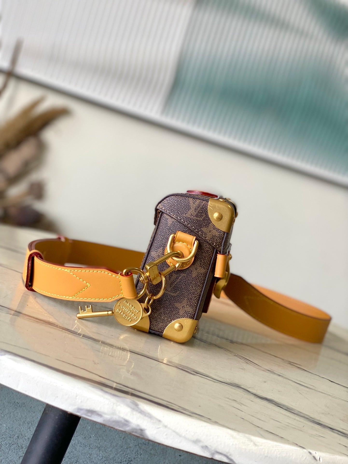 LOUIS VUITTON SOUL TRUNK 19 IN BROWN MONOGRAM DUST CANVAS GOLD HARDWARE