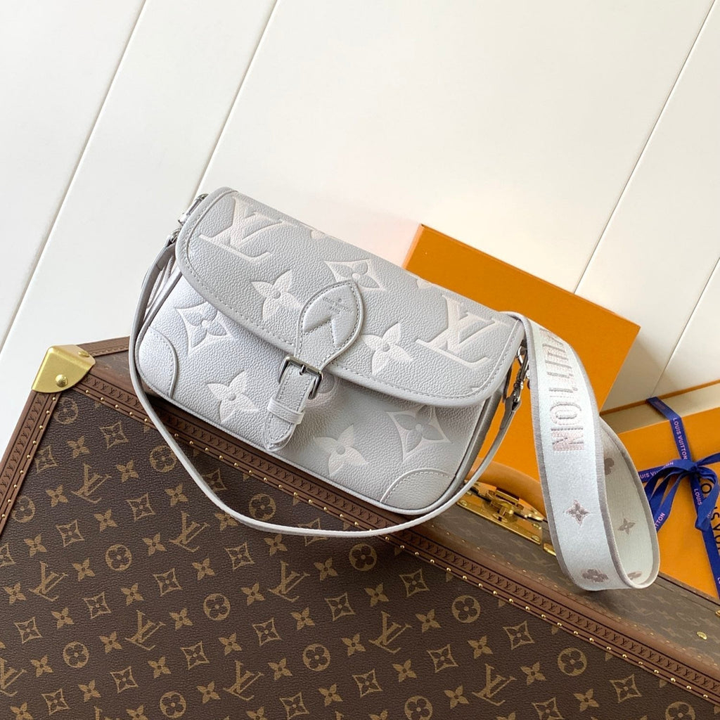 LOUIS VUITTON DIANE 24 IN GREY MONOGRAM EMPREINTE LEATHER