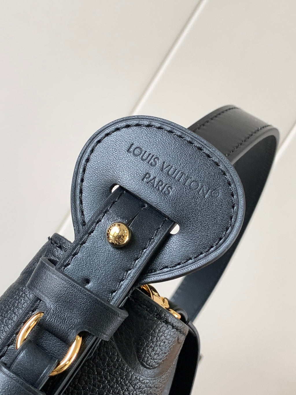 LOUIS VUITTON ALL IN BB BAG 18 IN BLACK EMBOSSED COWHIDE