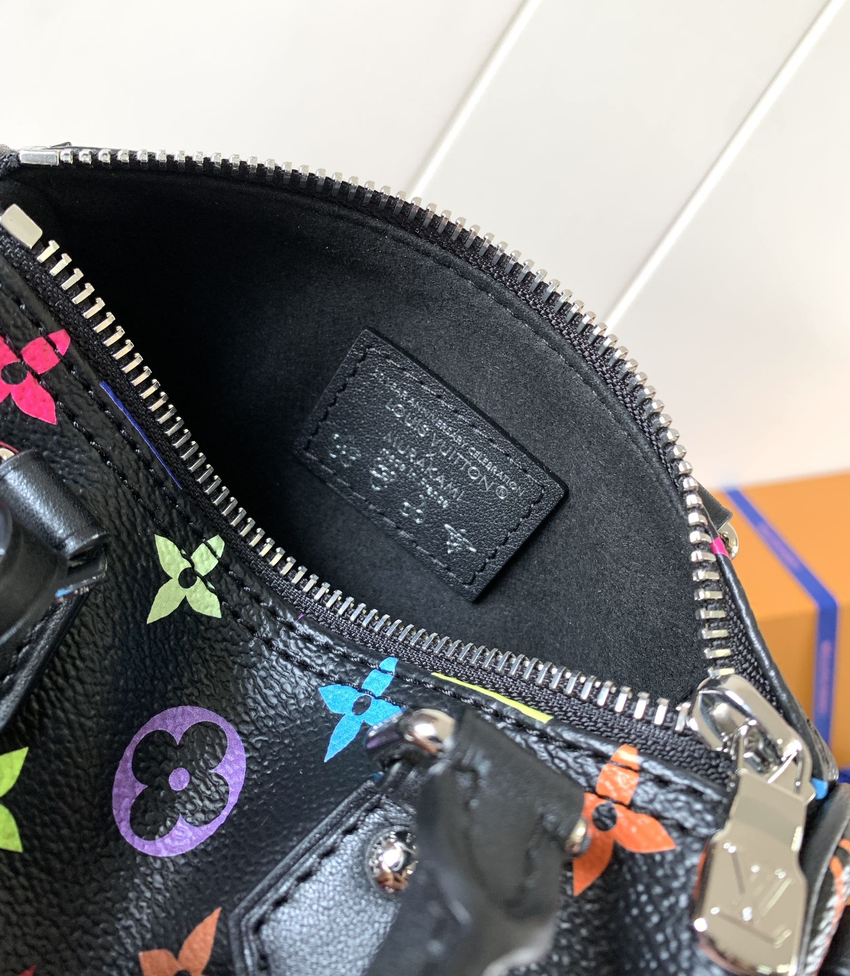 LOUIS VUITTON NANO SPEEDY BAG 16 IN COLORFUL MONOGRAM PATTERN AND BLACK COATED CANVAS