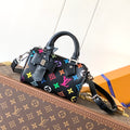 LOUIS VUITTON NANO SPEEDY BAG 16 IN COLORFUL MONOGRAM PATTERN AND BLACK COATED CANVAS