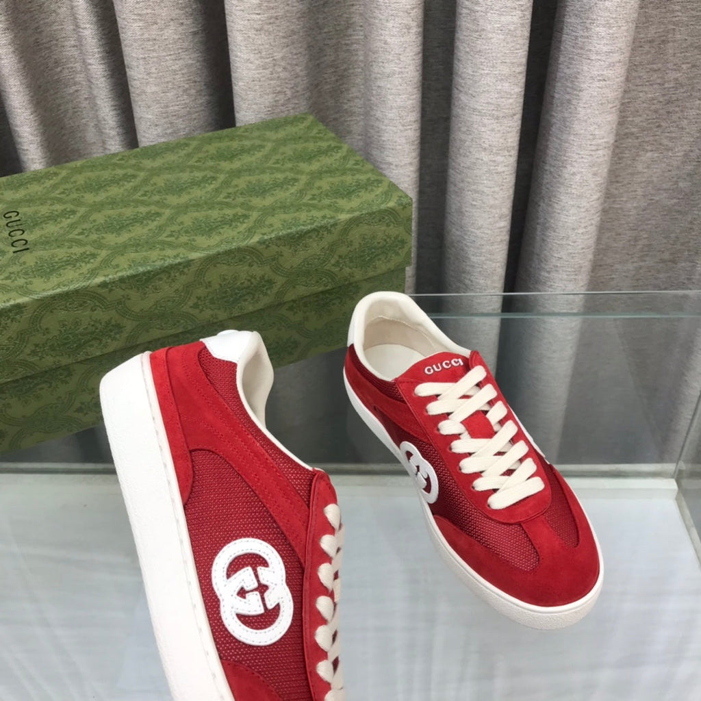 GUCCI INTERLOCKING G SNEAKER CHERRY SUEDE
