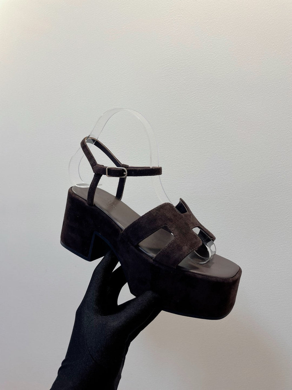 HERMES JAM 30 SANDAL IN CAROB BROWN SUEDE