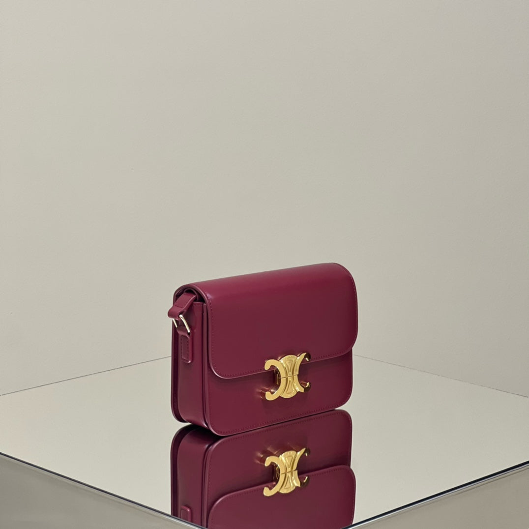 CELINE MINI CLAUDE 22 SHINY CALFSKIN FANSY PURPLE