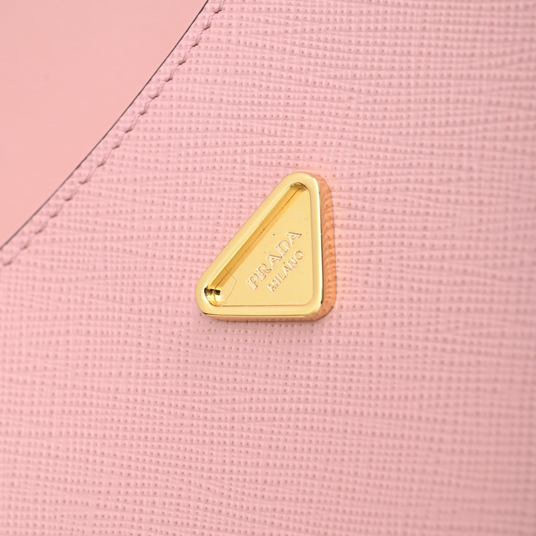 PRADA MINI FLAP BAG 20 IN BABY PINK SAFFIANO LEATHER GOLD HARDWARE