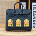 HERMES BIRKIN FAUBOURG TOUCH 20 IN BLACK CALFSKIN WITH SILVER HARDWARE