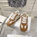 DIOR 25S C'EST  SNEAKER IN WHITE HAZELNUT CALFSKIN AND SUEDE