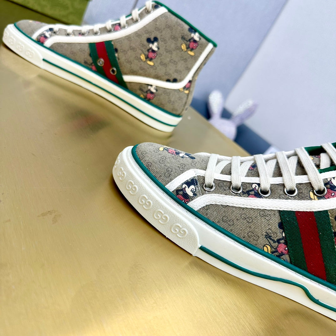 GUCCI TENNIS 1977 HIGH-TOP TRAINER SKY CANVAS