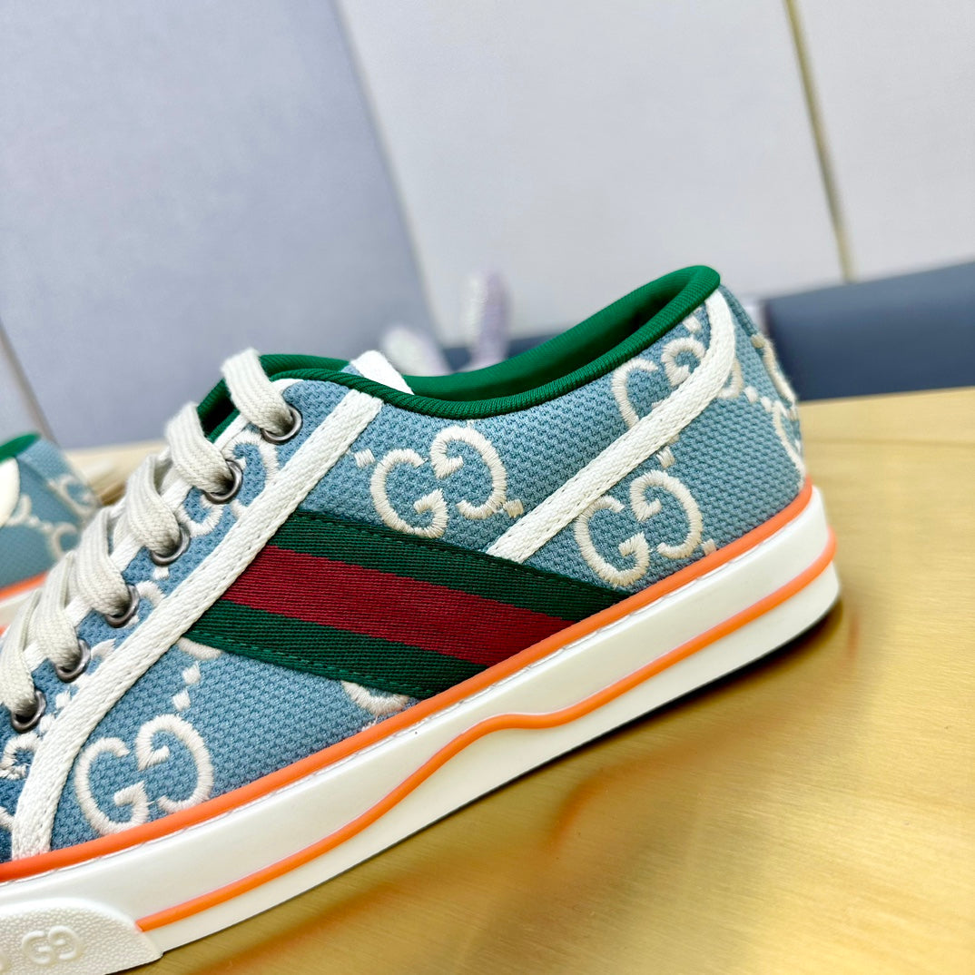 GUCCI TENNIS 1977 TRAINER BLUE CANVAS