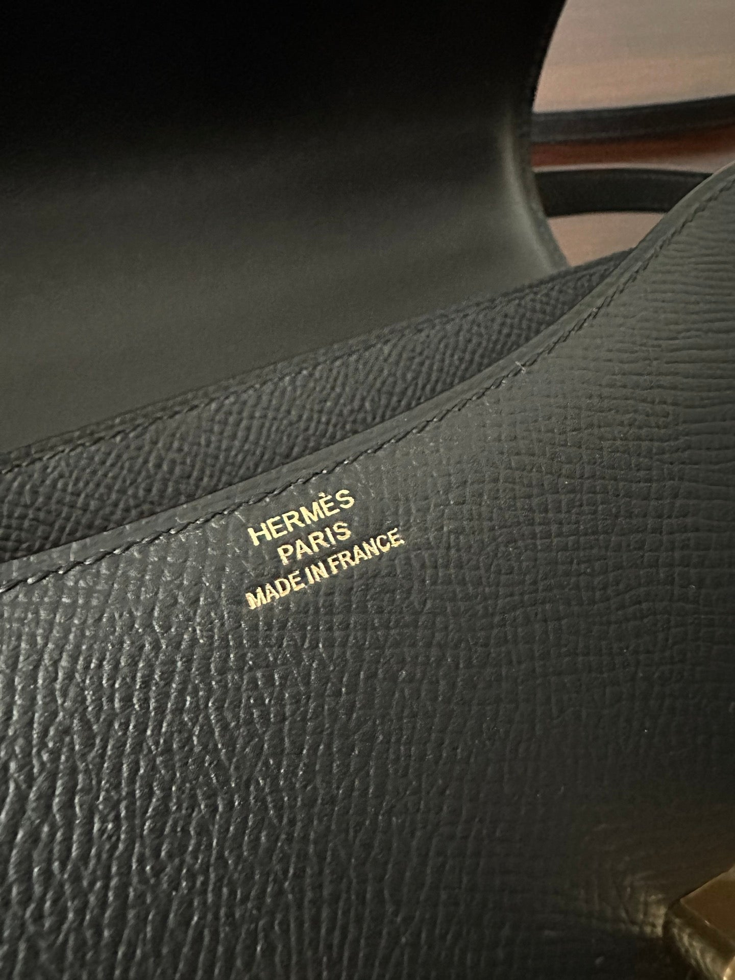 HERMES CONSTANCE 18 BLACK EPSOM GOLD HARDWARE WITH MIRROR