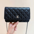 CHANEL 25S MINI FLAP BAG 19 IN BLACK CALFSKIN SLIVER HARDWARE