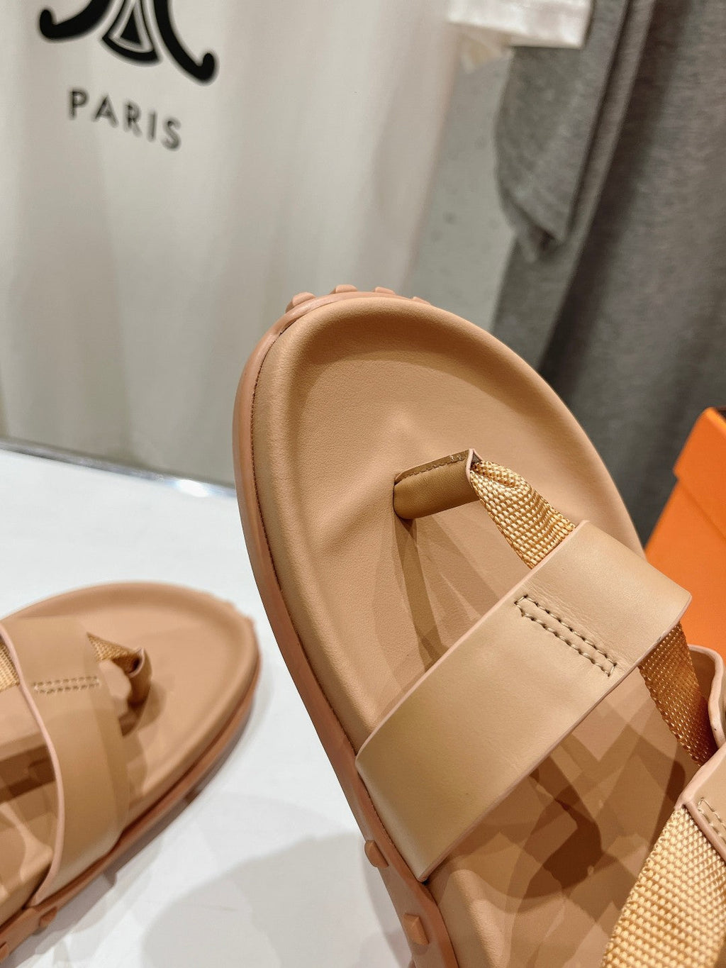 HERMES SANDAL BRAIDED 30 CHAMPAGNE CALFSKIN